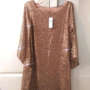 NWT Anthropology Tunic Gold Sequin Dress Sz XS